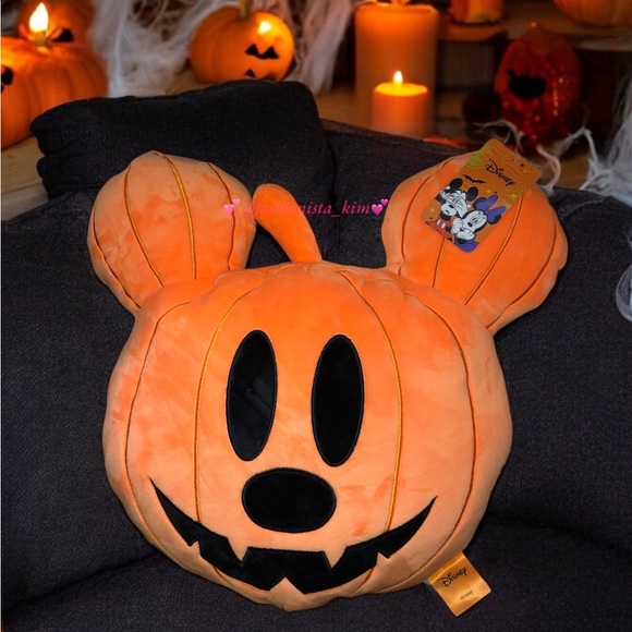 Disney Other - Disney Mickey Mouse head Halloween pillow jack-o-lantern face